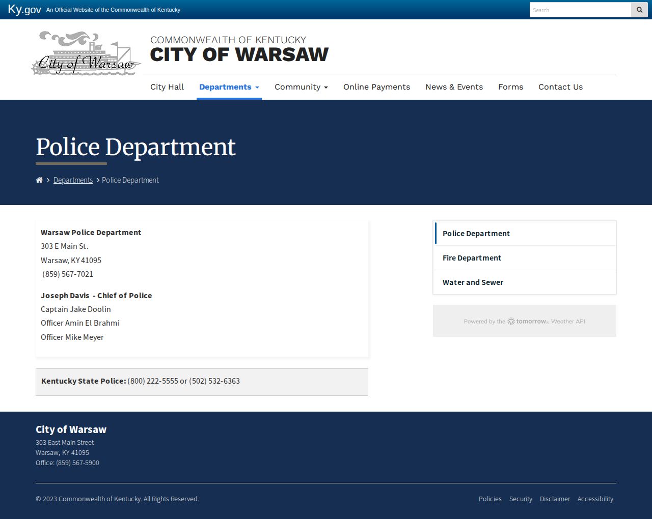 Warsaw Police official arrest records source in Gallatin County